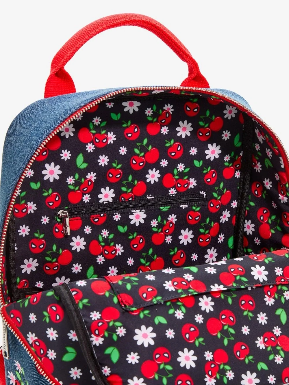 Loungefly Marvel Spider-Man Cherries Denim Mini Backpack